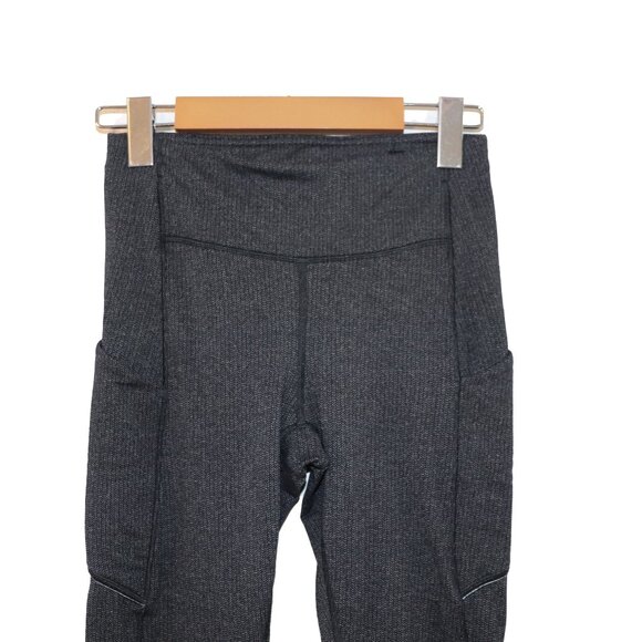 Lululemon Speed Tight Heathered Black Grey Leggings - Picture 4 of 5